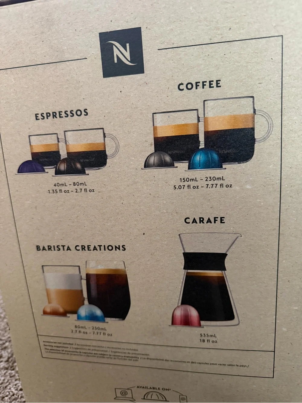 Coffee packaging with pods and servings